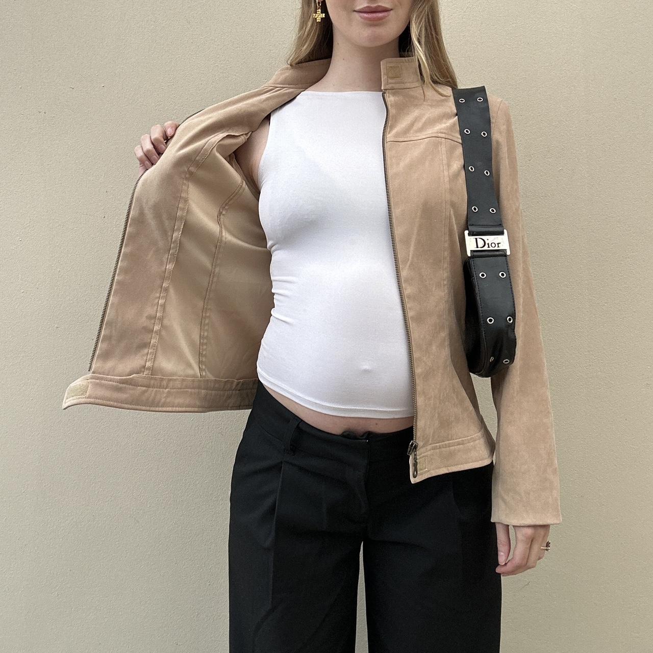 Vintage 00s faux suede biker jacket