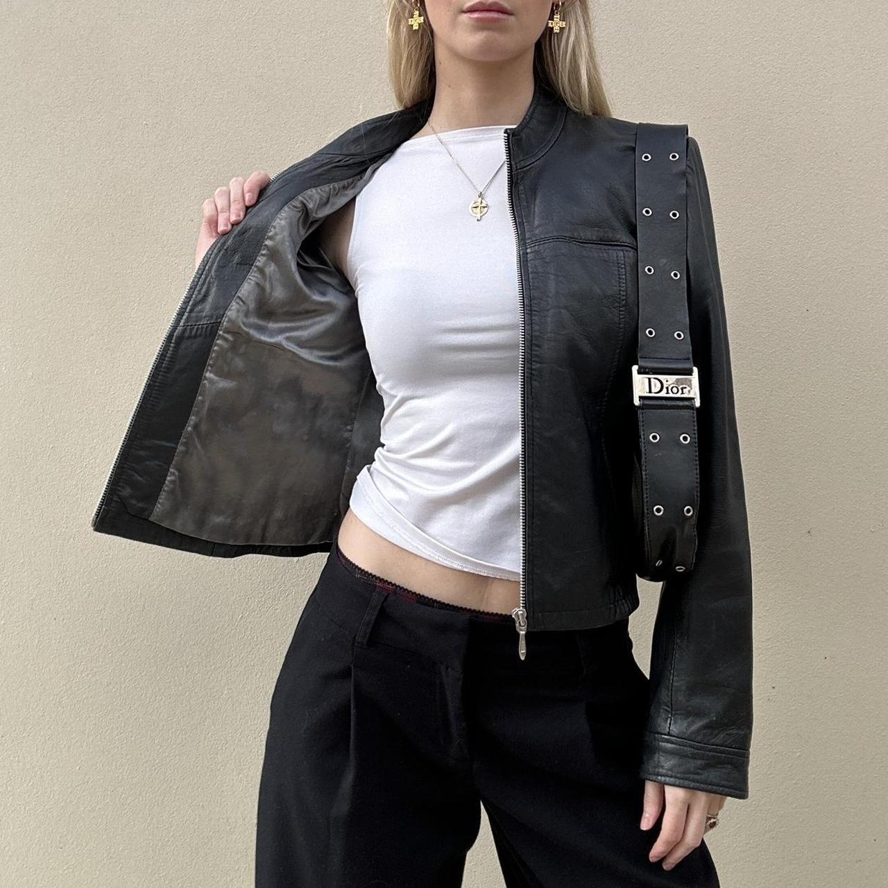 Vintage 90s black leather jacket