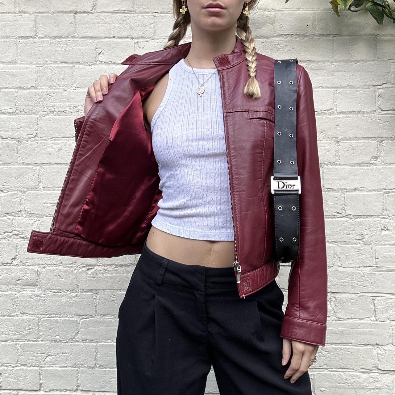 Vintage 00s burgundy leather jacket