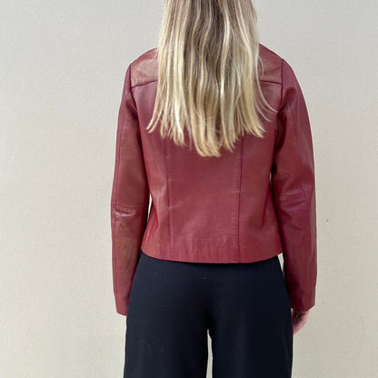 Vintage 00s burgundy leather jacket