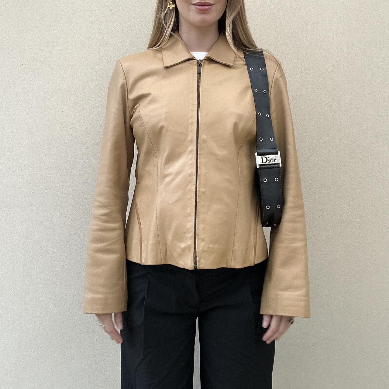 Vintage 00s tan leather jacket