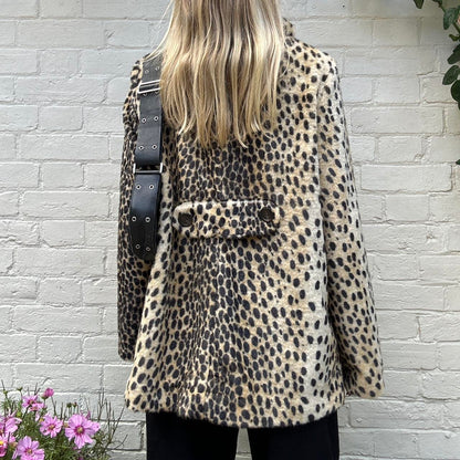 Faux fur leopard coat