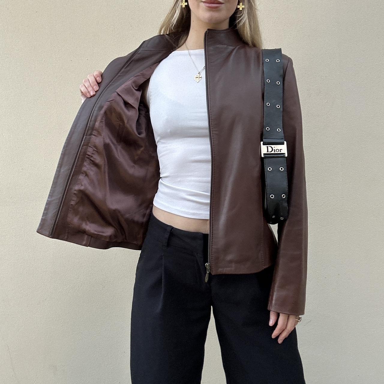 Vintage 00s brown leather jacket