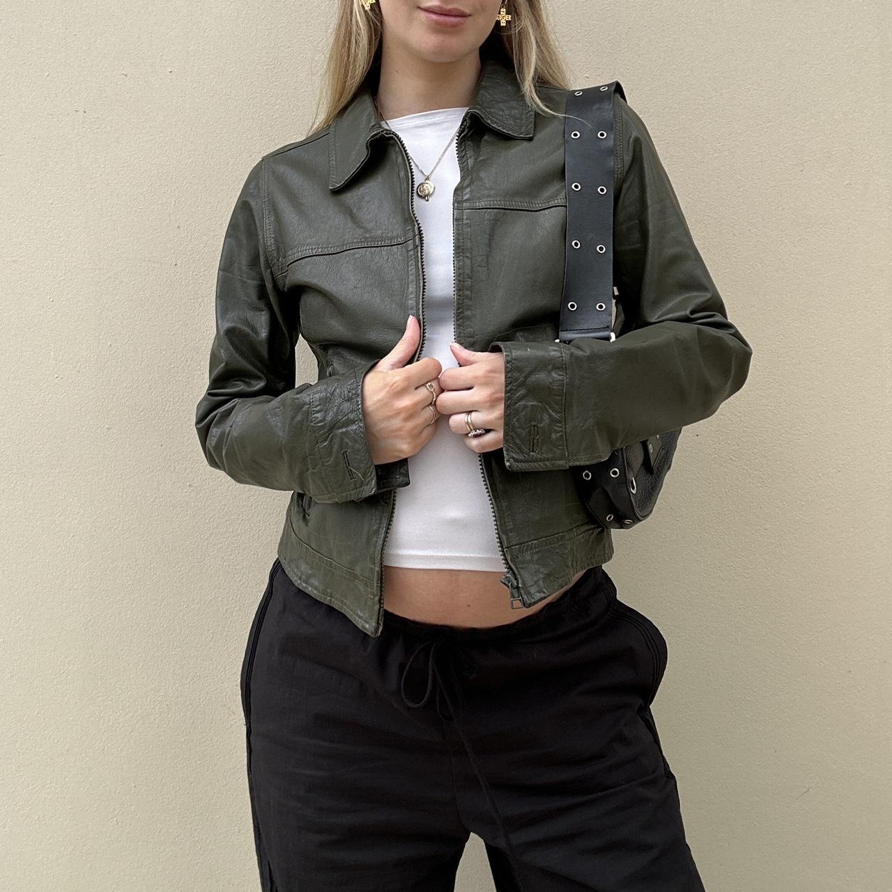 Vintage green leather jacket