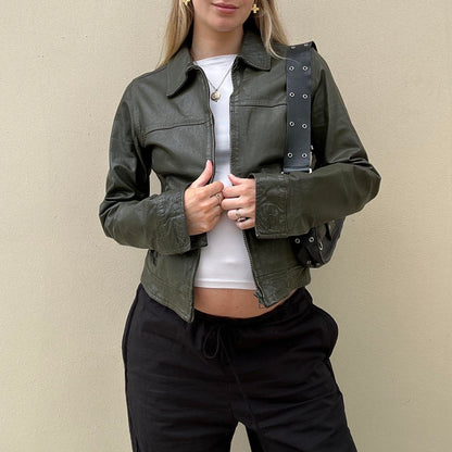 Vintage green leather jacket