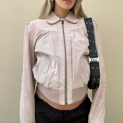 Vintage dusty pink suede jacket