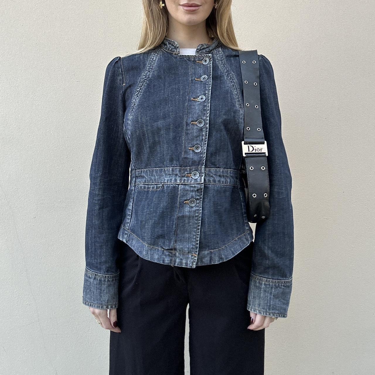Vintage 00s denim asymmetrical jacket