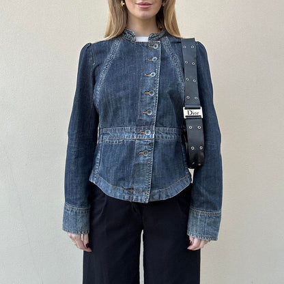 Vintage 00s denim asymmetrical jacket
