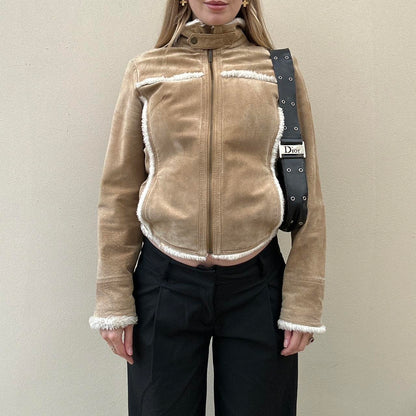 Vintage suede & Sherpa biker jacket