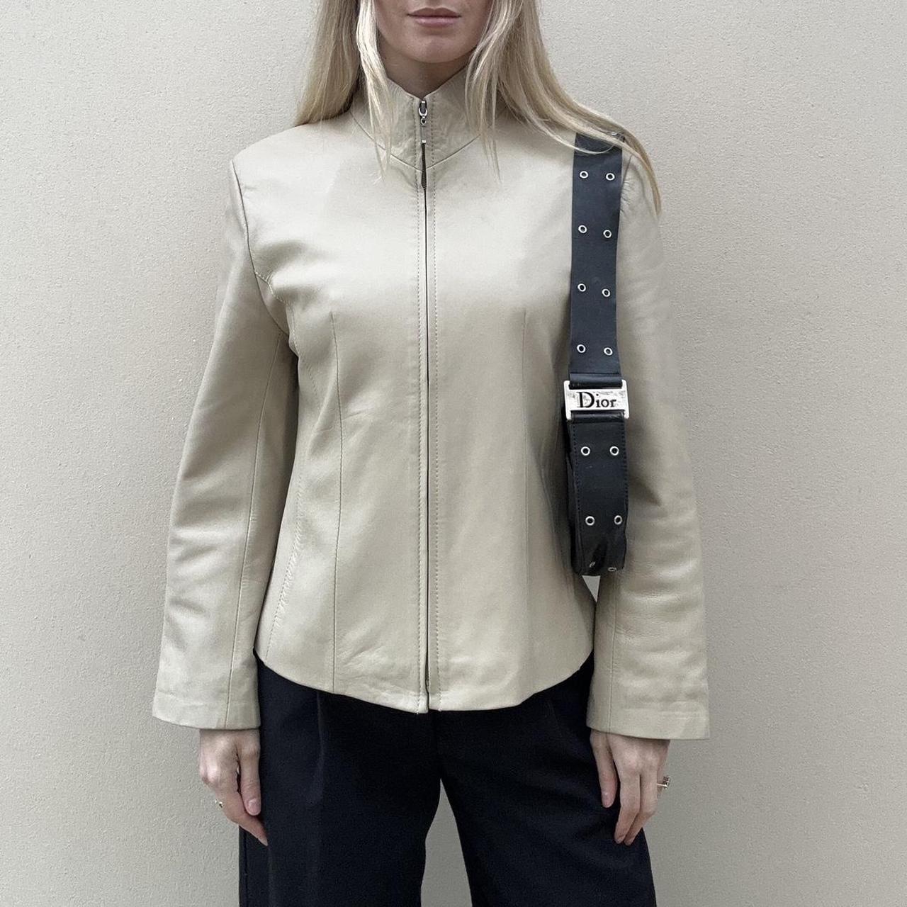 Vintage 00s ivory leather jacket