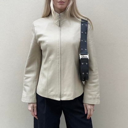 Vintage 00s ivory leather jacket