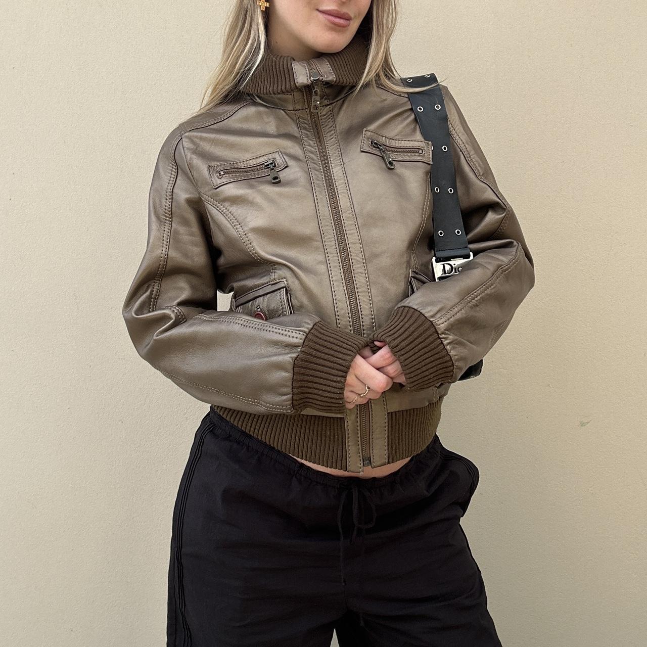 Vintage 00s metallic leather jacket