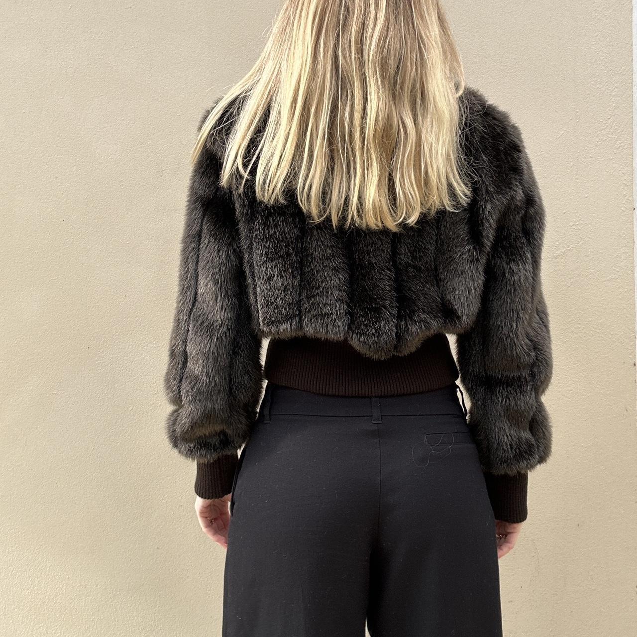 Vintage 90s faux fur bomber jacket