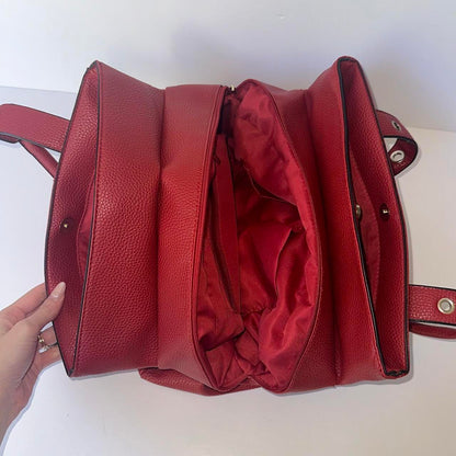 Vintage red leather handbag