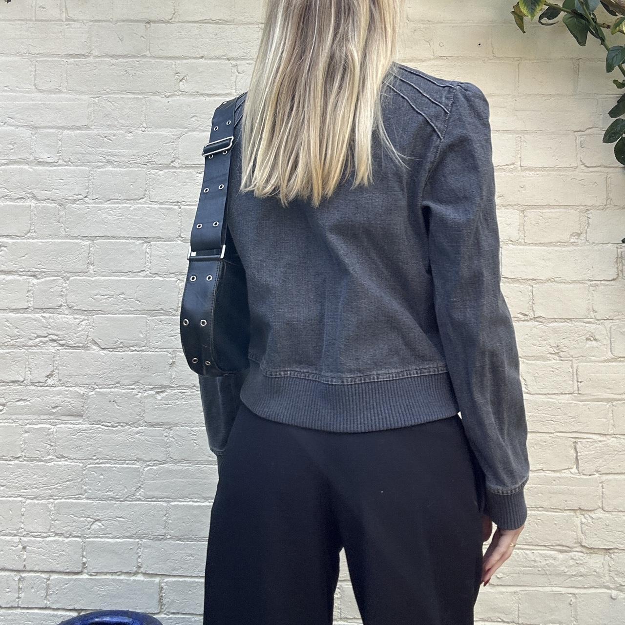 Vintage charcoal denim zip jacket