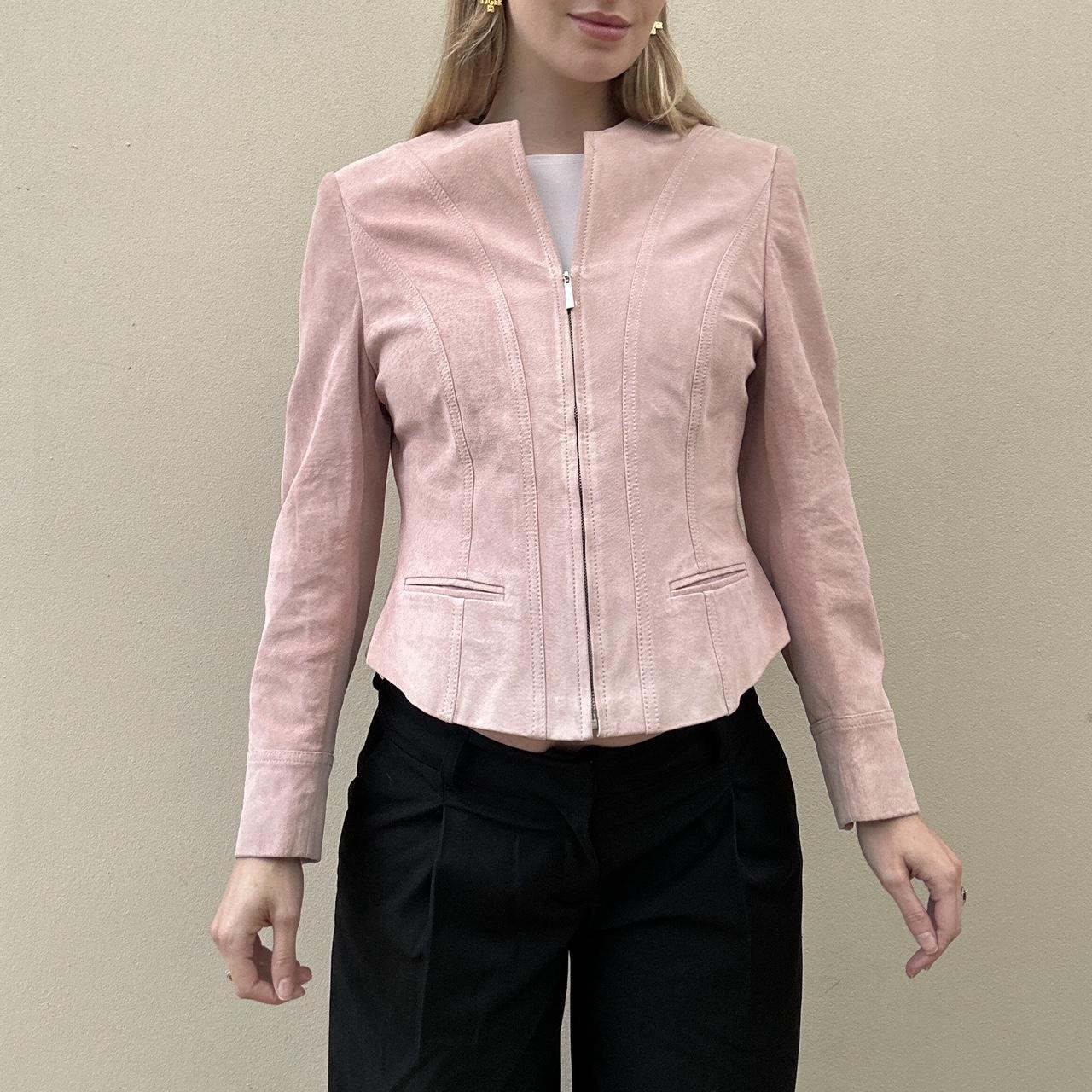 Vintage 00s pink suede jacket