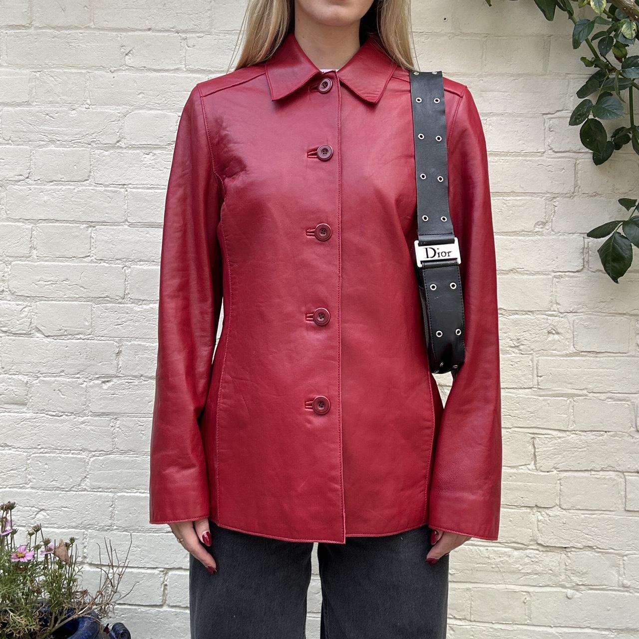 Vintage burgundy leather coat