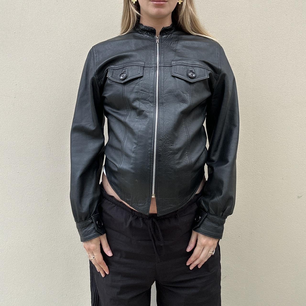 Vintage 00s black leather jacket