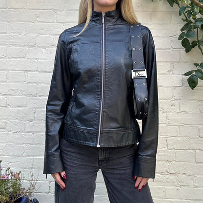 Vintage 00s black leather jacket