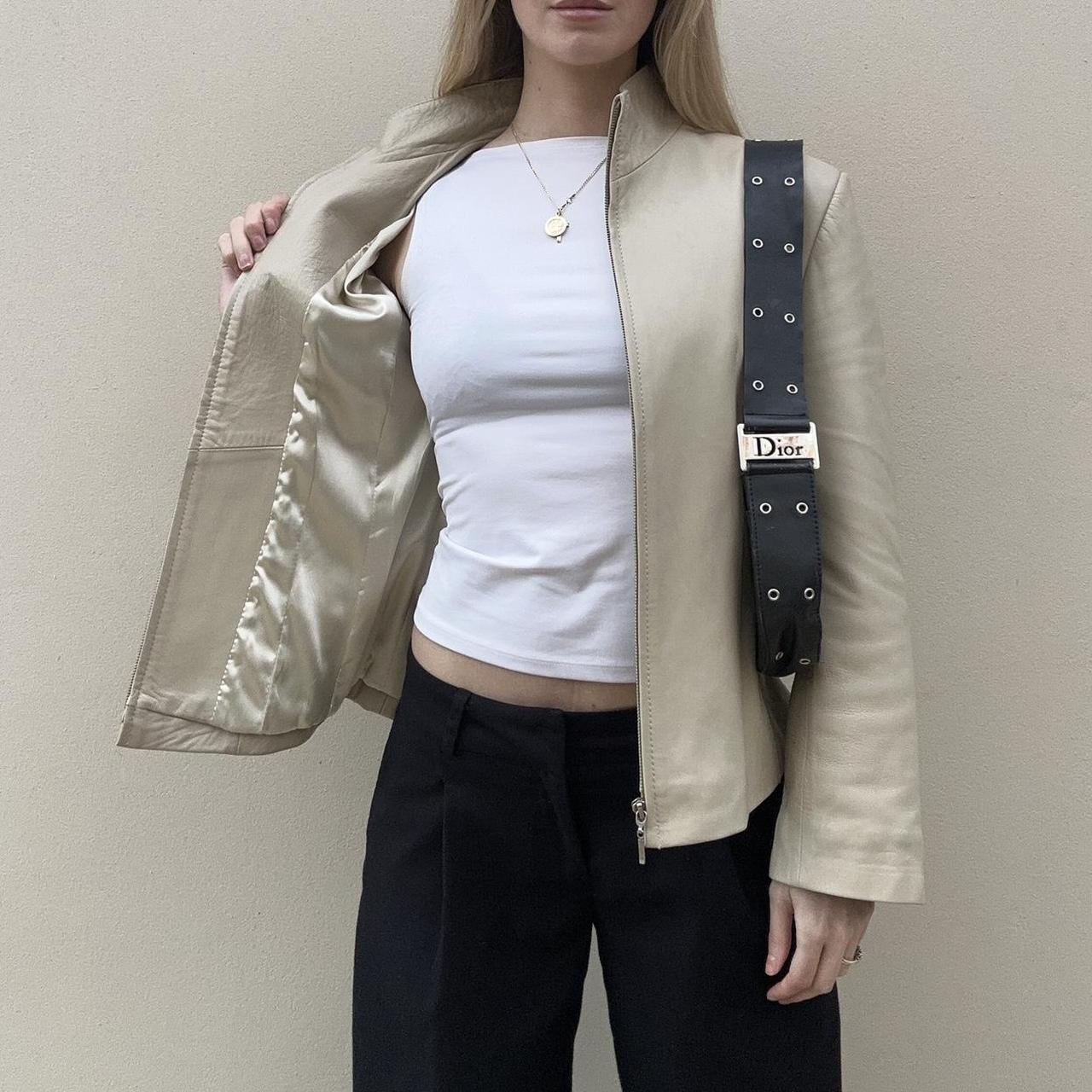 Vintage 00s ivory leather jacket