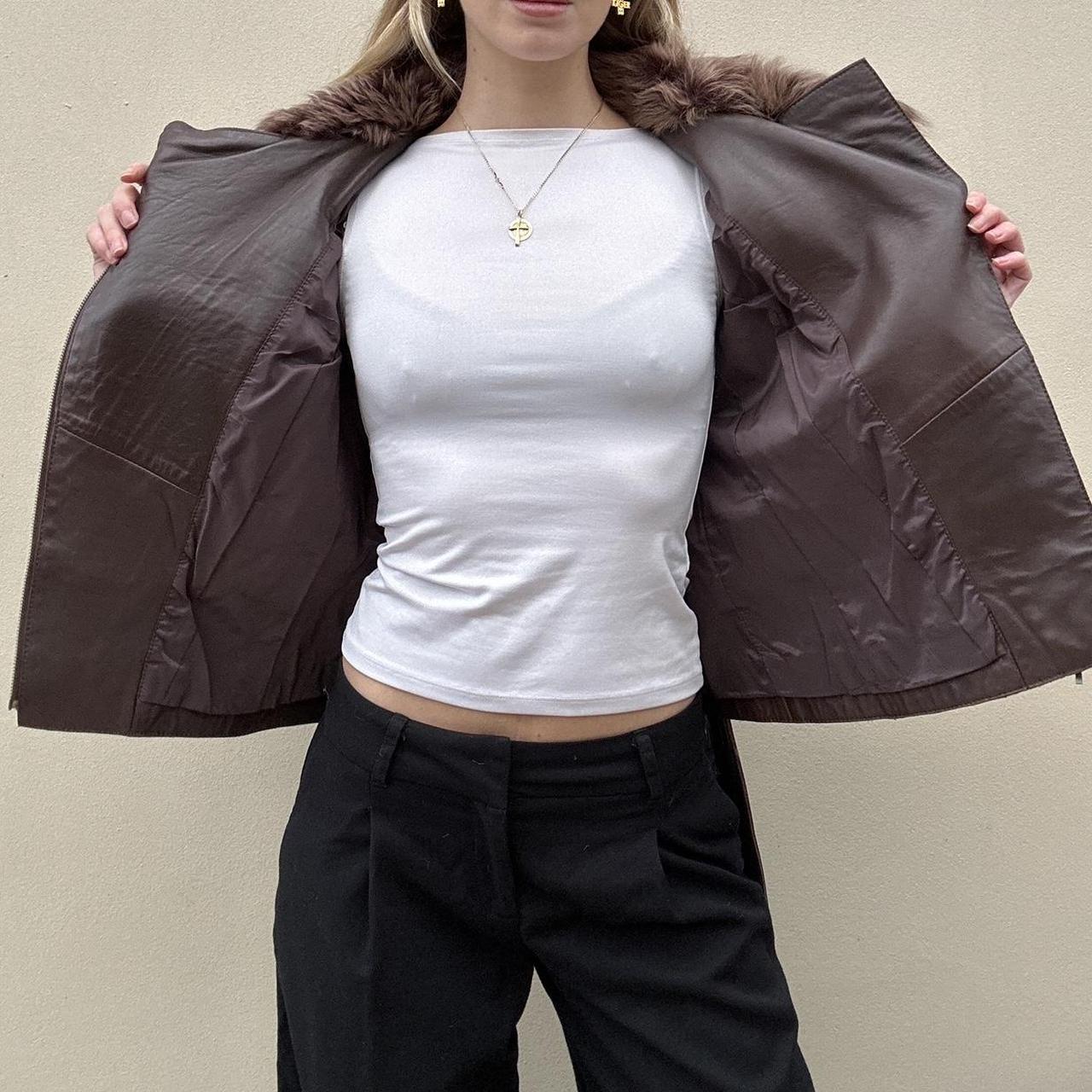 Vintage 00s brown leather jacket