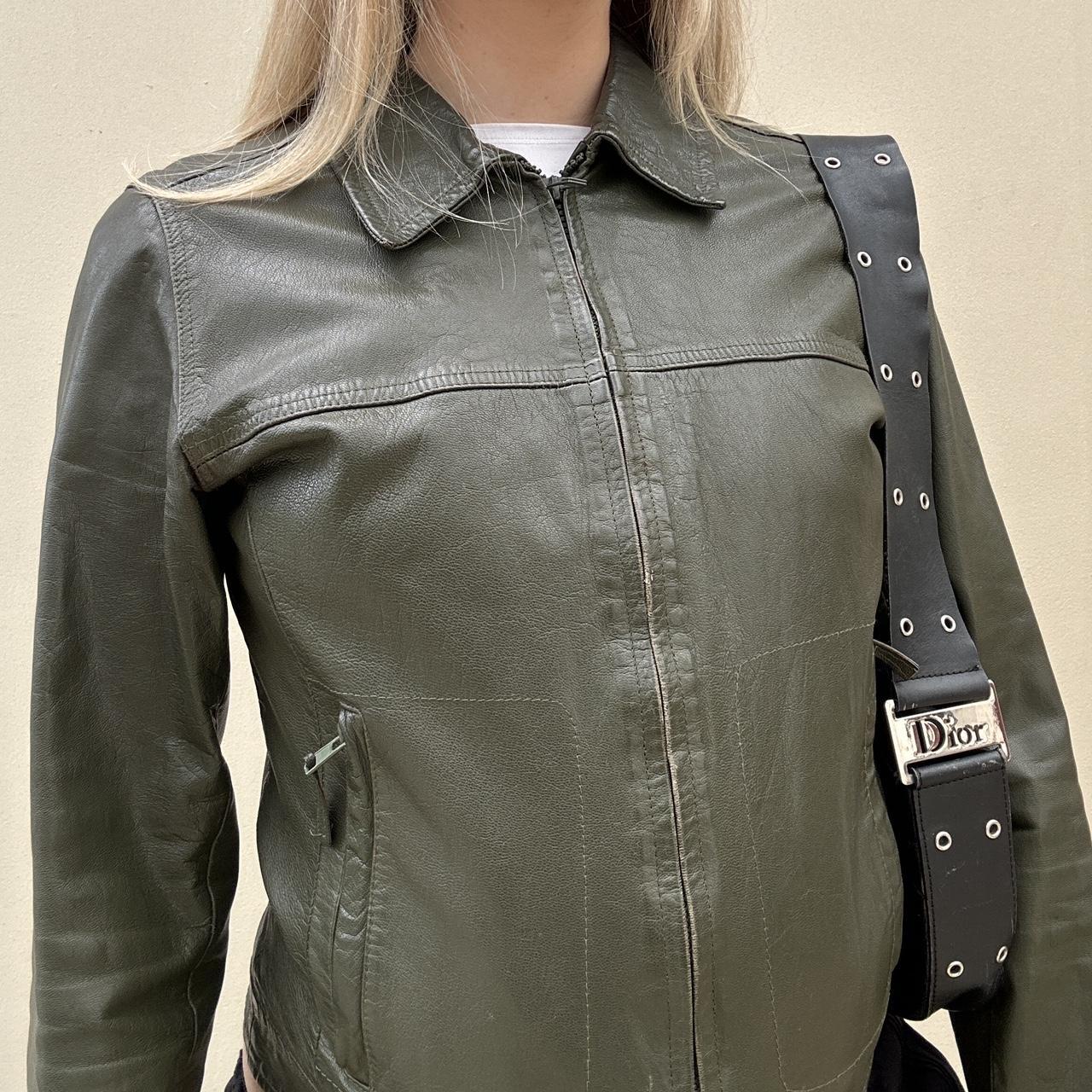 Vintage green leather jacket
