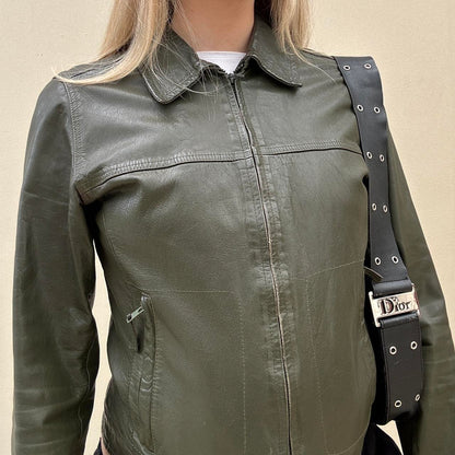 Vintage green leather jacket
