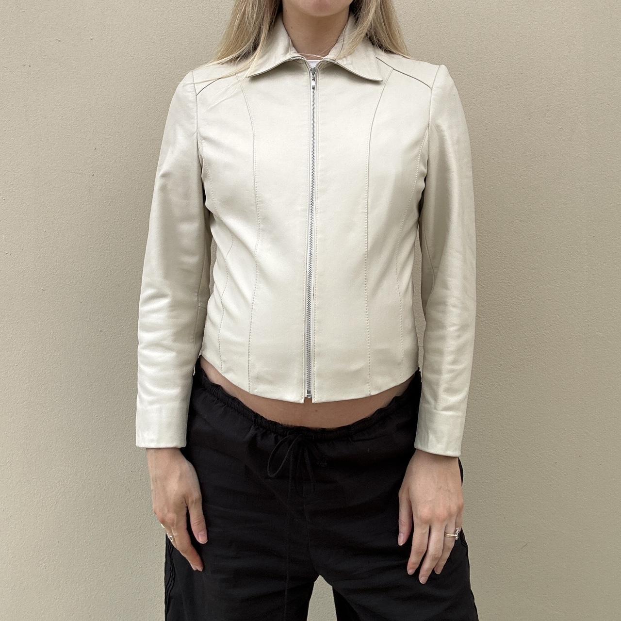 Vintage cream leather jacket