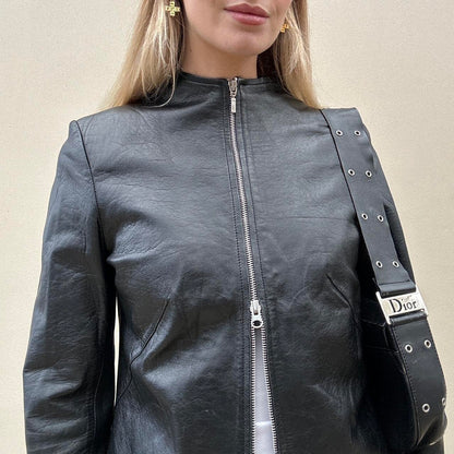Vintage 00s leather dual zip jacket