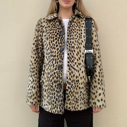 Vintage 00s leopard coat
