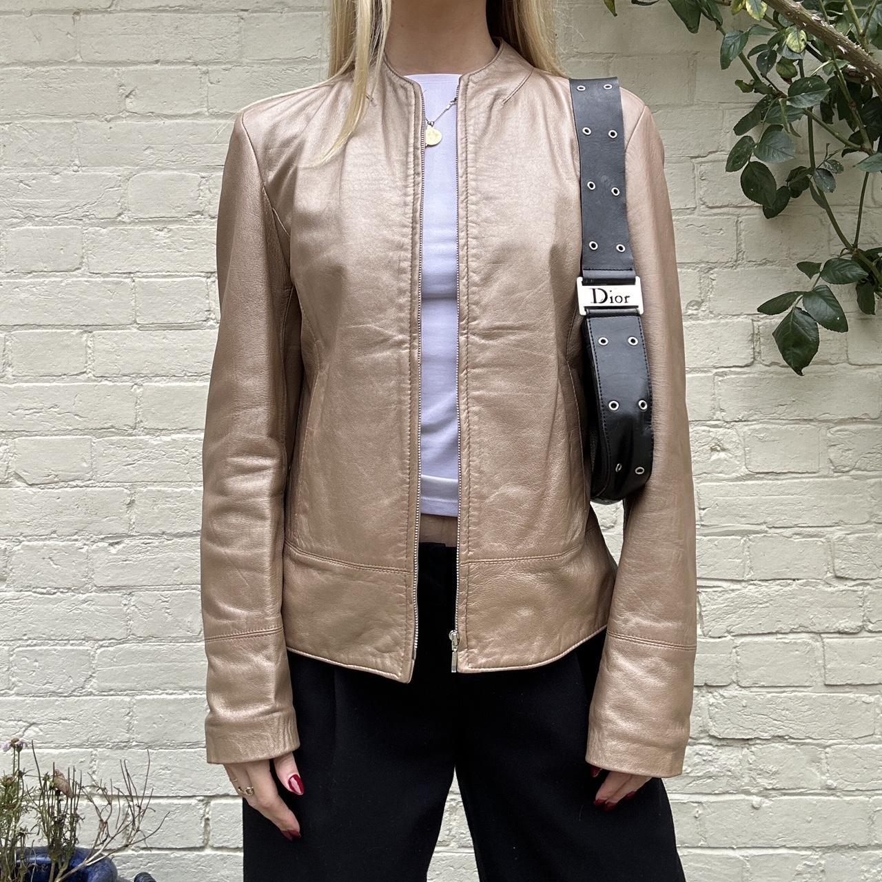 Vintage 00s gold leather jacket