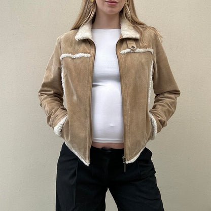 Vintage suede & Sherpa biker jacket