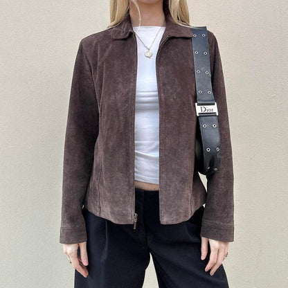 Vintage 90s brown suede jacket