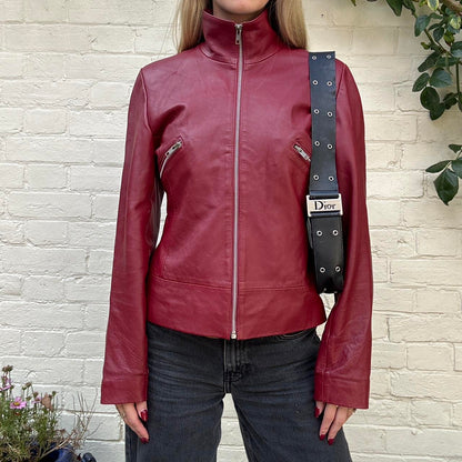 Vintage burgundy leather jacket