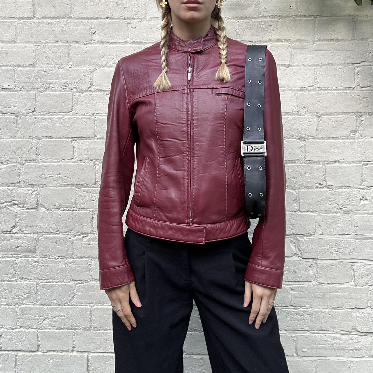 Vintage 00s burgundy leather jacket