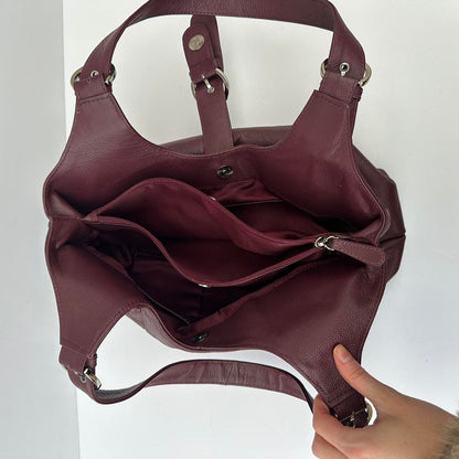 Vintage burgundy leather bag