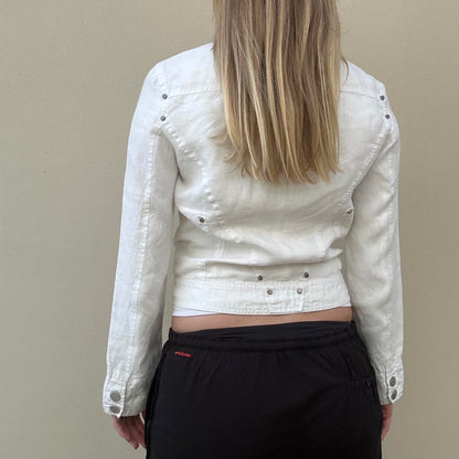 Vintage 00s linen biker jacket