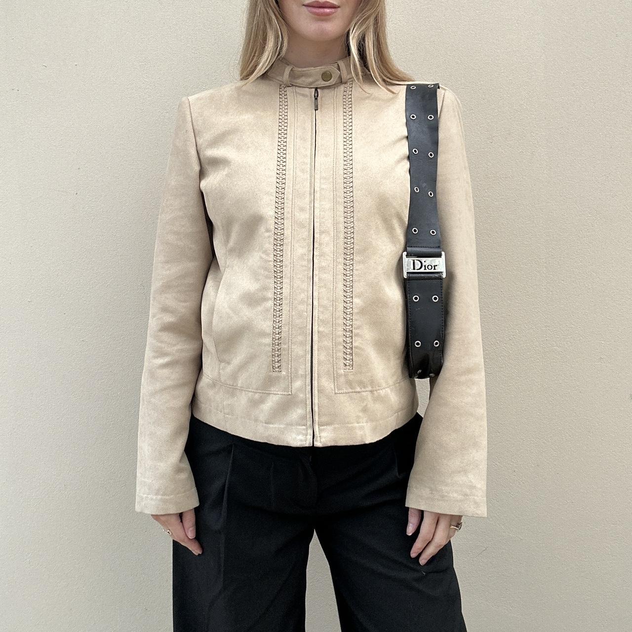 Vintage 00s faux suede biker jacket