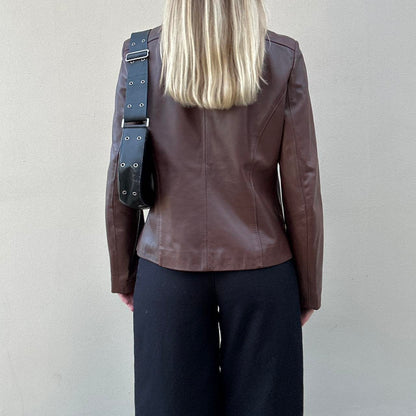 Vintage 00s brown leather jacket