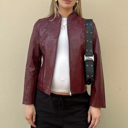 Vintage 00s burgundy snake jacket