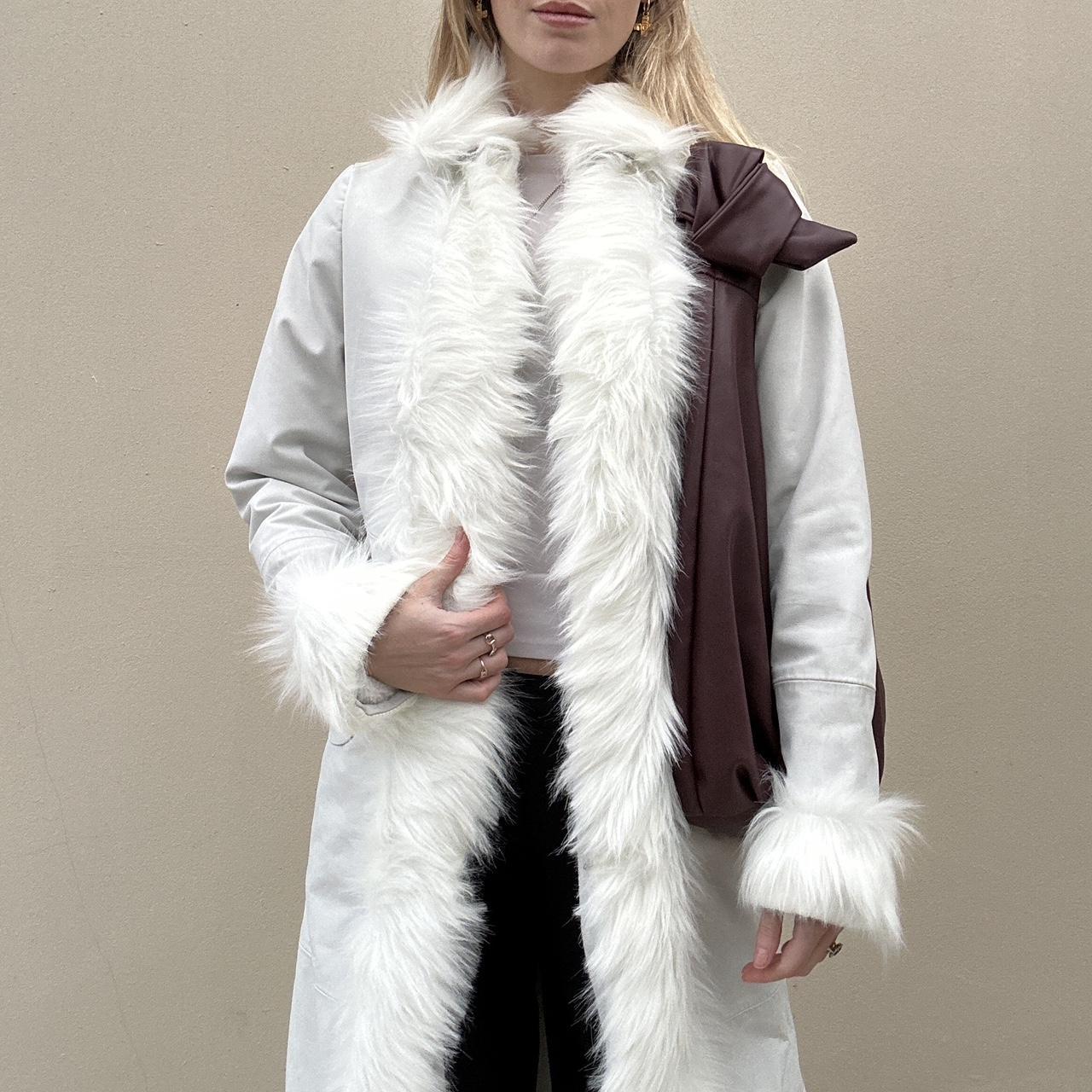 Vintage leather & faux fur afghan coat