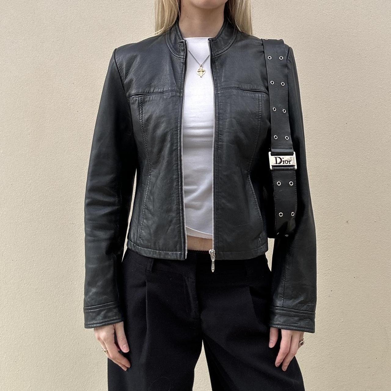 Vintage 90s black leather jacket