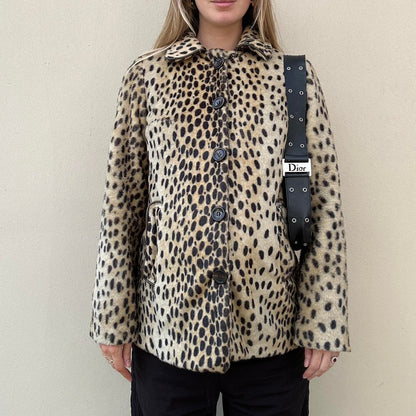Vintage 00s leopard coat