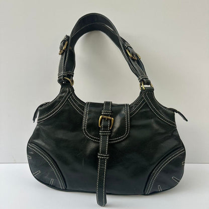 Vintage dark green leather bag