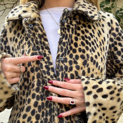 Faux leopard coat