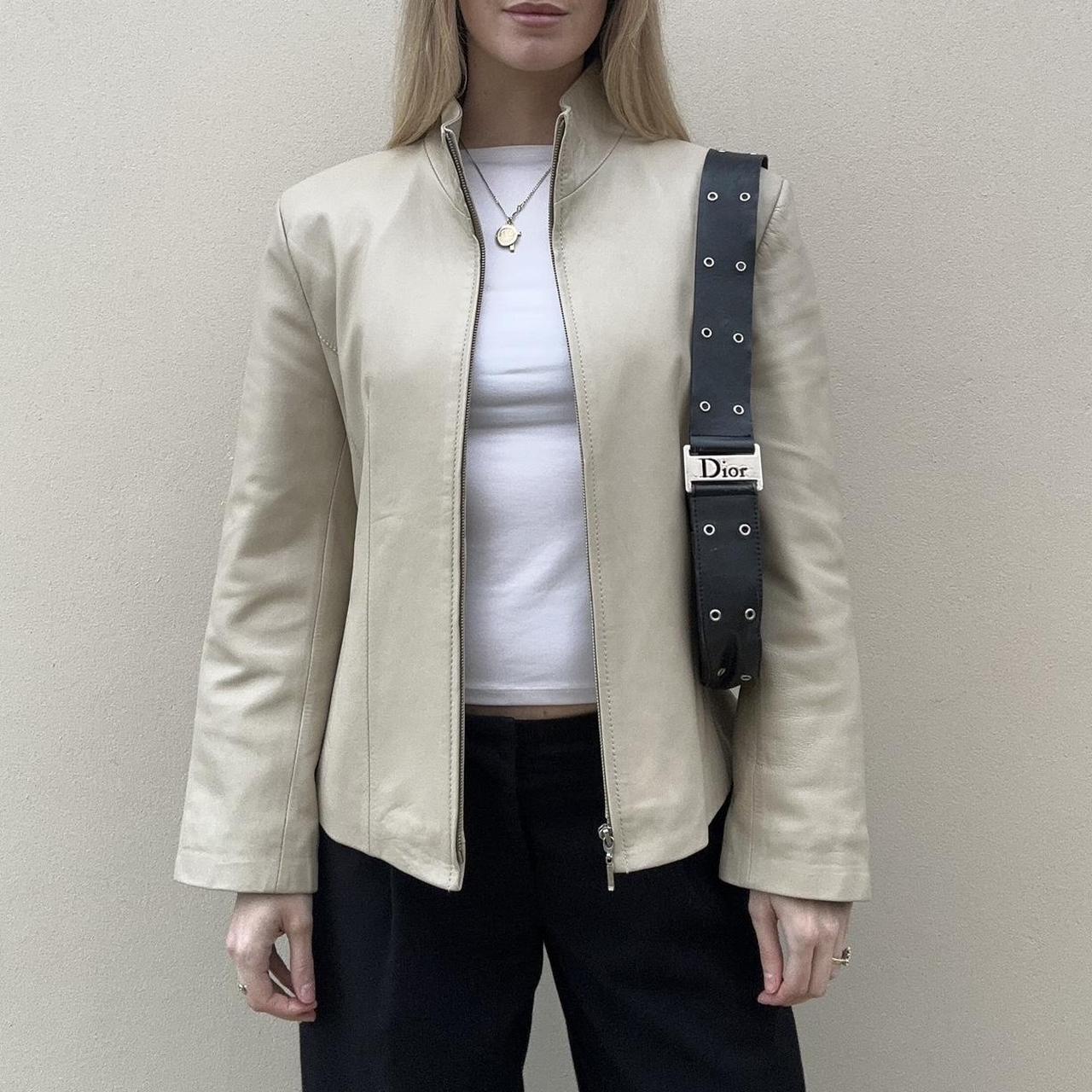 Vintage 00s ivory leather jacket