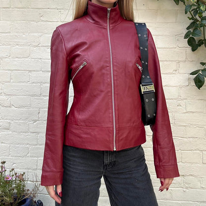 Vintage burgundy leather jacket