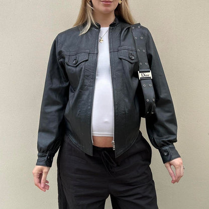 Vintage 00s black leather jacket