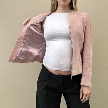 Vintage 00s pink suede jacket