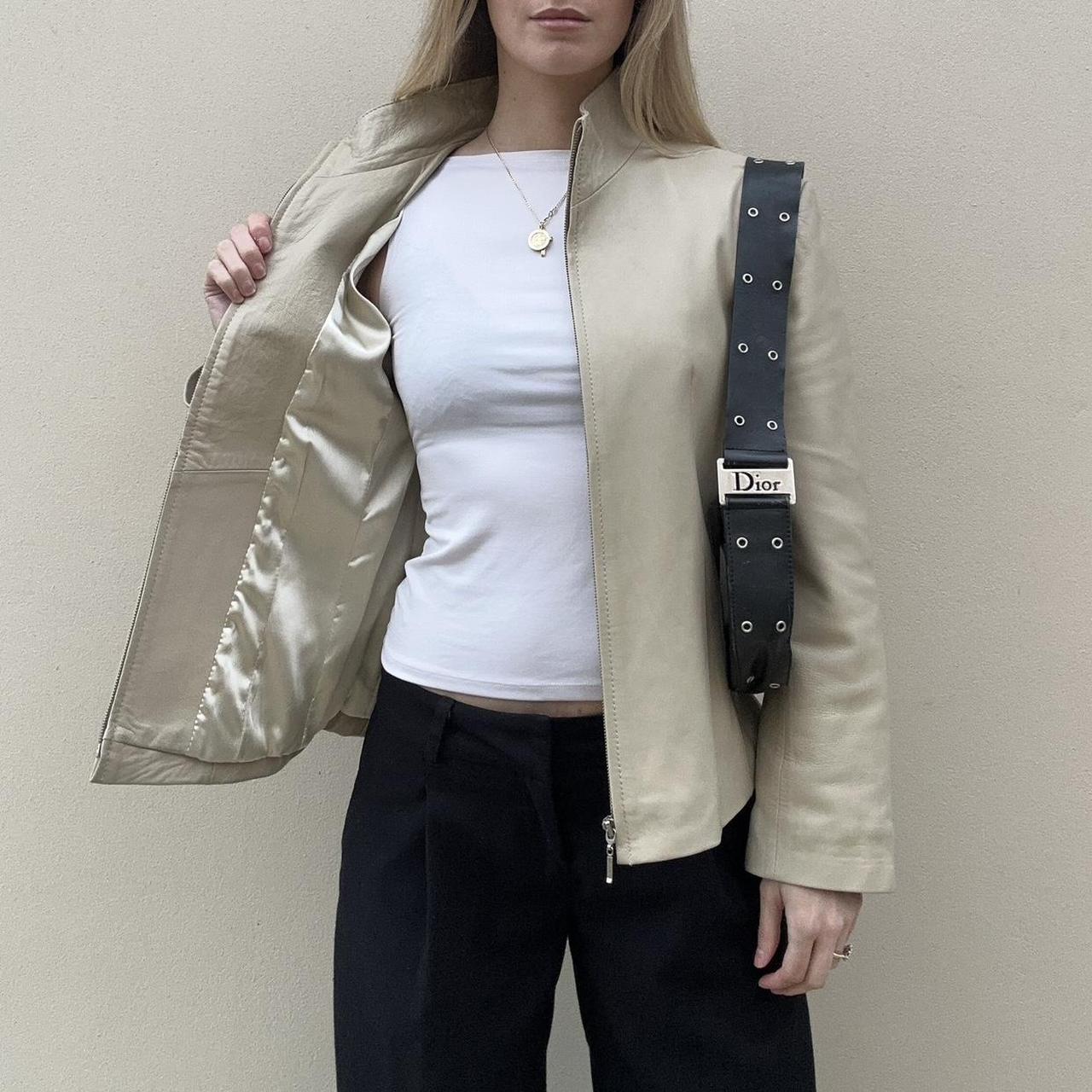 Vintage 00s ivory leather jacket